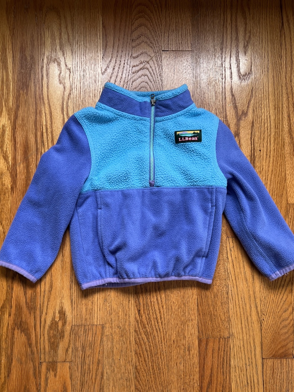L.L. Bean Toddler Katahdin Microfleece Color Block, Violet/Bluebell